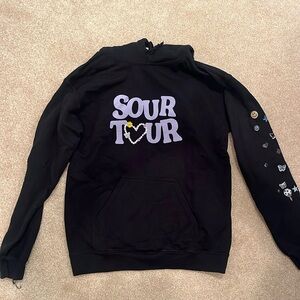 Lightly worn size small black Olivia Rodrigo Sours Tour sweatshirt. Authentic